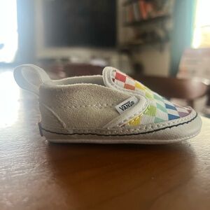 Vans rainbow checker slip ons size 1 baby infant